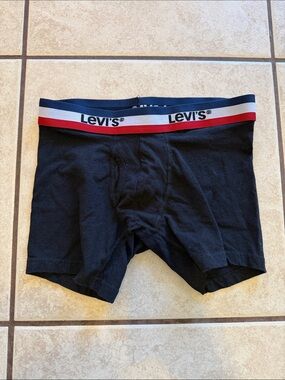 Levi's Black Boxer Briefs with Red, White & Navy Waistband